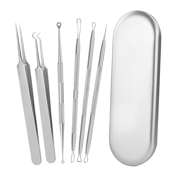 Blackhead Remover 6 Pcs Pimple Popper Tool Kit Comedone Pimple Extractor Tool 6 In 1 Blackhead Whitehead Zit Popping Tool Amazon In Beauty