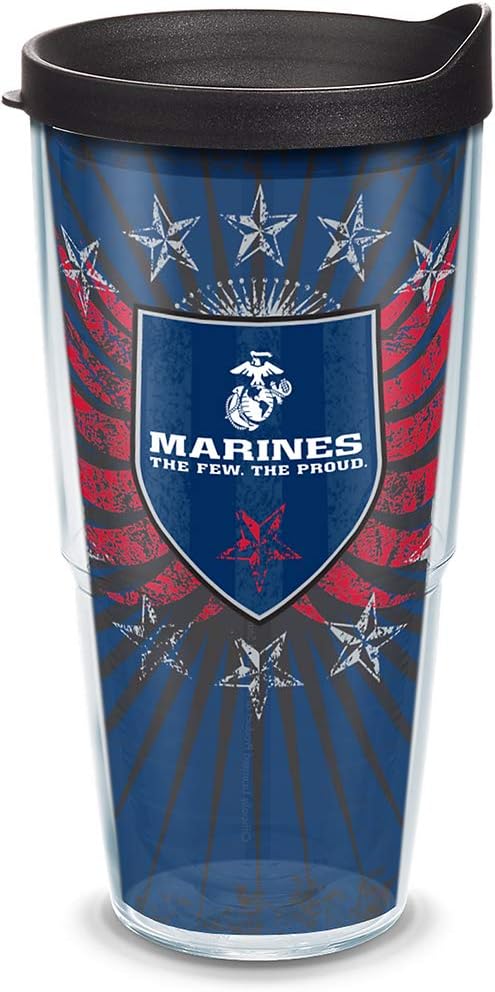 Tervis Marines Made in USA Double Walled Insulated Tumbler Travel Cup Keeps Drinks Cold & Hot, 24oz, Classic