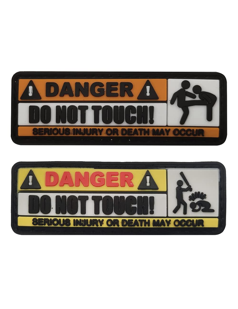 AliPlus2 PCS Danger Patches Do Not Touch Patch PVC Patches Tactical Morale Patch Hook Backed(13)