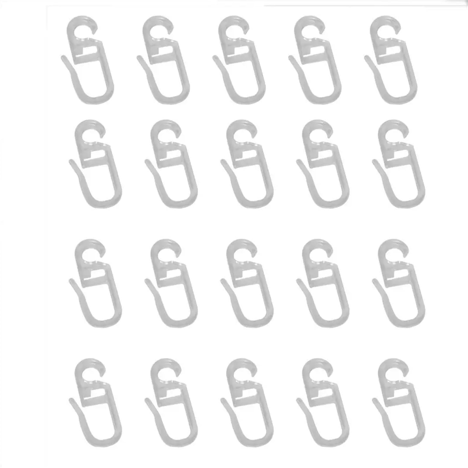 Hooks Clips for Drapes, Plastic Curtain Hooks 400pcs Universal Wall Ring Sliding Hook Curtains Fixing Holders Home Decor(White)