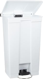 Rubbermaid Commercial Products Step-On Trash Can with Lid, 8-Gallon, White, Hands-Free Sanitary Use Garbage Can for Medical Waste in Hospitals/Lab/Emergency/Patient Rooms