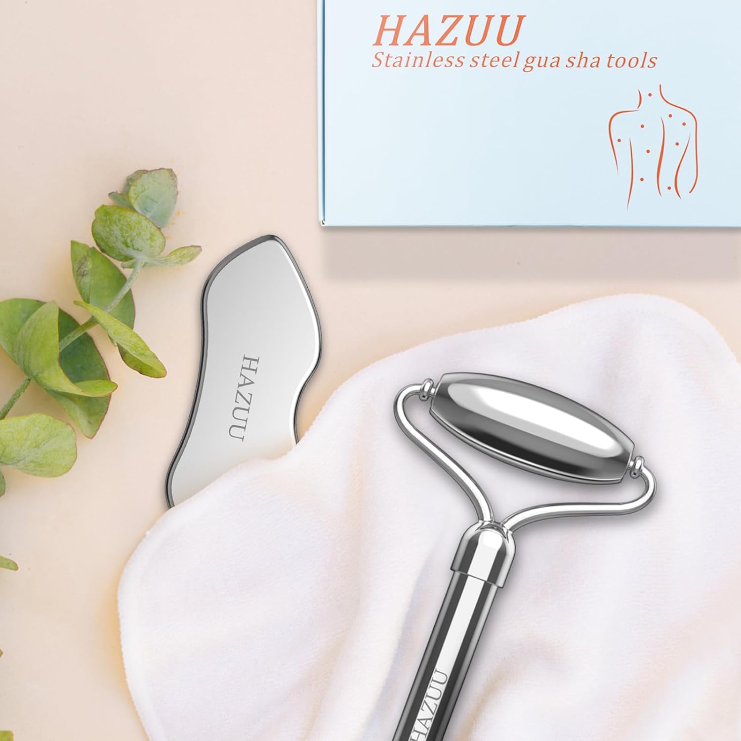 Stainless Steel Gua Sha & Face Rollers - Metal Roller for Eyes & Neck, Anti-Aging Facial Massage Tools, Gua Sha Facial Tool Kit (JGS-1) - Image 7