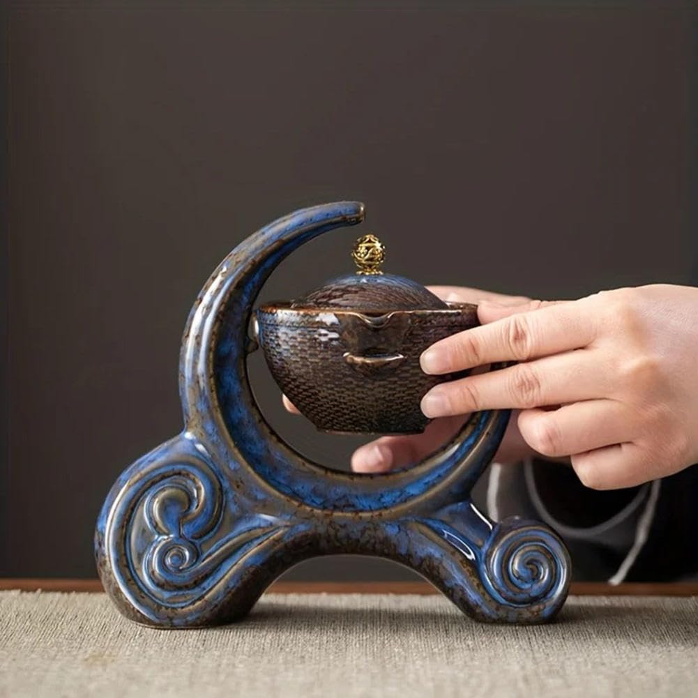 6-filiżankowy ceramiczny obrotowy zestaw do herbaty Kungfu, zaparzacz do herbaty liściastej, zaparzacz do herbaty liściastej, szklany czajniczek, zestawy do herbaty dla dorosłych, zaparzacz do herba