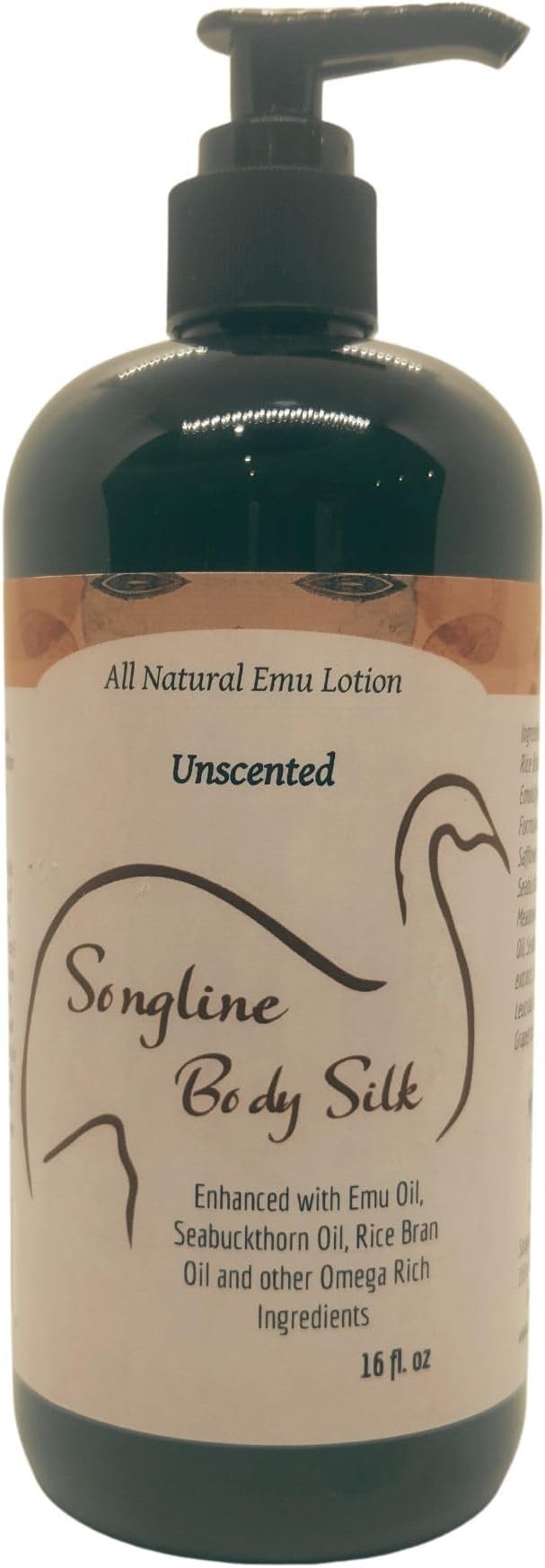 Songline Body Silk - Unscented - Emu and Seabuckthorn Oils Natural Lotion - 16 oz - Deeply Moisturizing and Nourishing, Anti-Oxident Rich