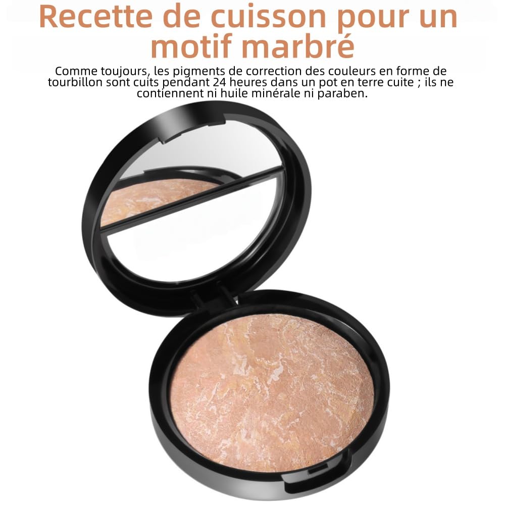 lankerain beauty poudre antirides, contrôle durable de l'huile, couverture complète, transfert - proof, Un maquillage naturel, 24h de couvrance