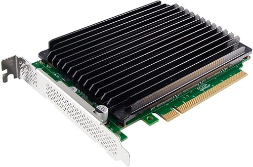 10Gtek PCIe 3.0 x16 to Quad M.2 NVMe Adapter Card, 4-Port M.2 SSD for 2230/2242/2260/2280, Requires Motherboard BIOS Support for Bifurcation, with Aluminum Heatsink, Only Includes Full-Height Bracket