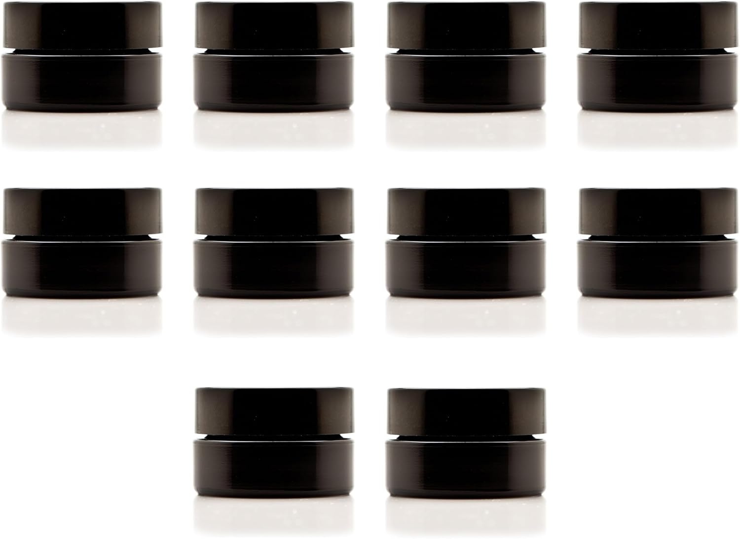 Infinity Jars 15 ml (0.5 fl oz) Black Ultraviolet Glass Cosmetic Jar with Screw Top Lid | Airtight UV-Blocking Refillable Container for Creams, Balms, Herbs & Essential Oils, Pack 10