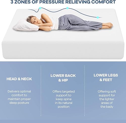 Miniatura 49 de NChanmar Colchón de espuma viscoelástica de gel tamaño King de 5 pulgadas para aliviar la presión, espuma de gel refrescante, certificado