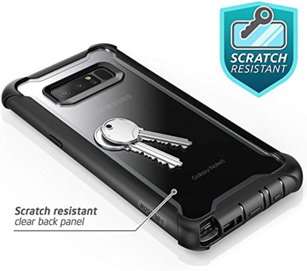 i-Blason Case for Galaxy Note 8 2017 Release, Ares Series Full-body Rugged Clear Bumper Case with Built-in Screen Protector (Black)
