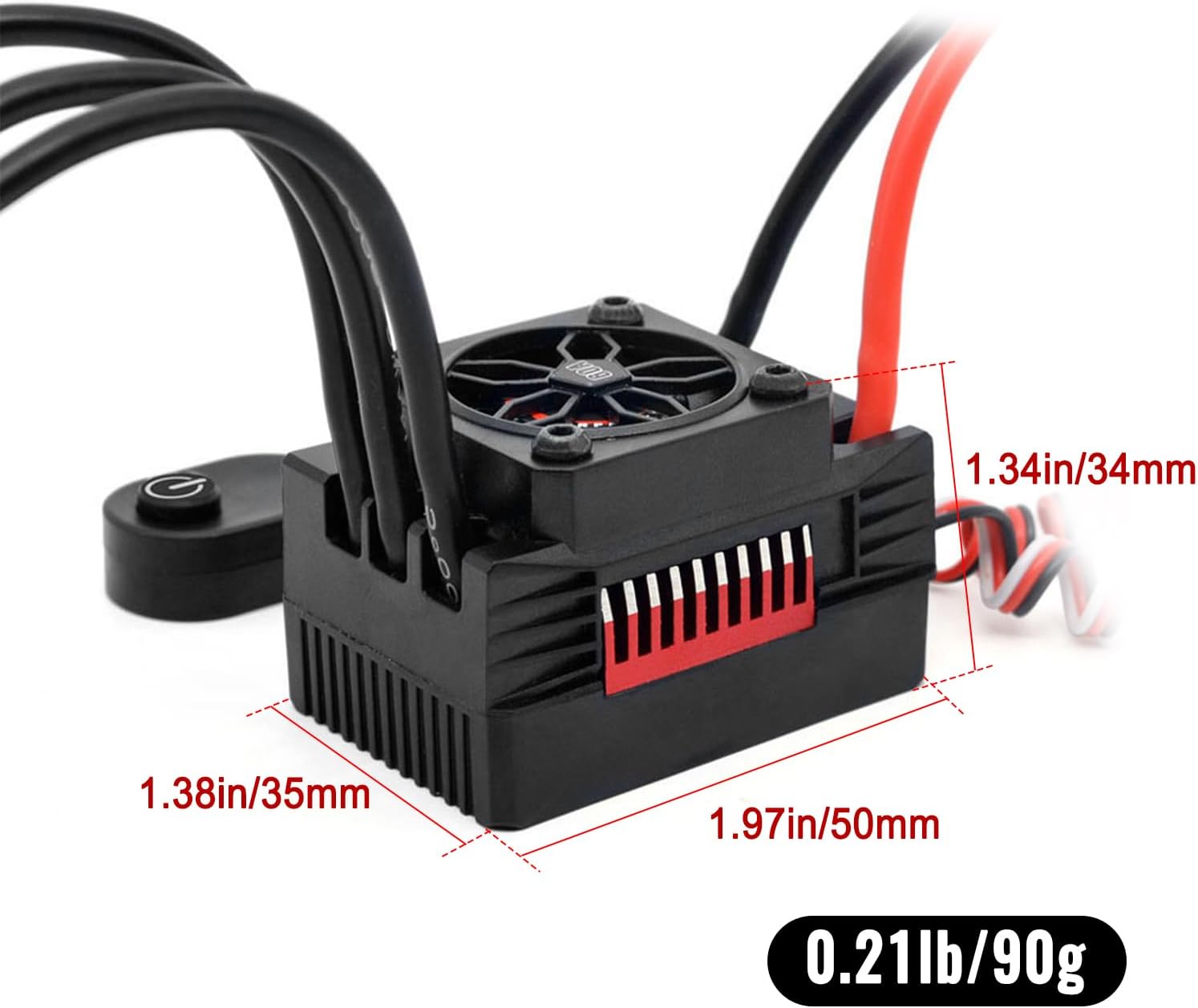 Surpass Hobby Supersonic 60A Waterproof Dustproof Brushless ESC for 1/10 RC Car Compatible with Off-Road, Buggy, Monster Truck Racing (XT60 Plug)