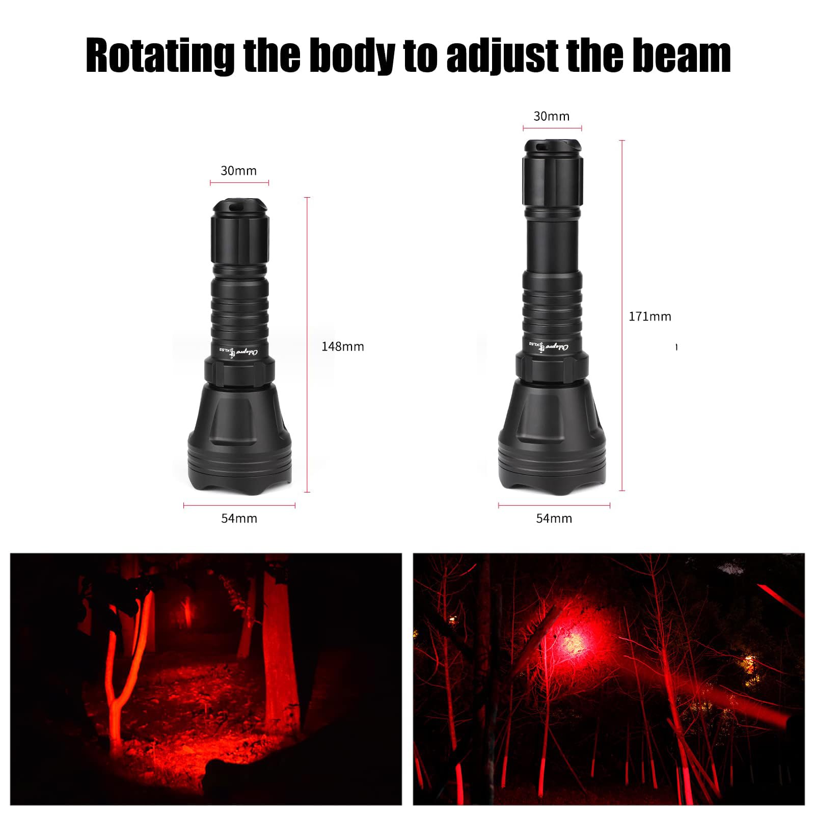 KL52 Zoomable Caccia Torcia Coyote Rosso Luce Focus Regolabile Predator Varmint Luci con Stepless Dimming Pressostato