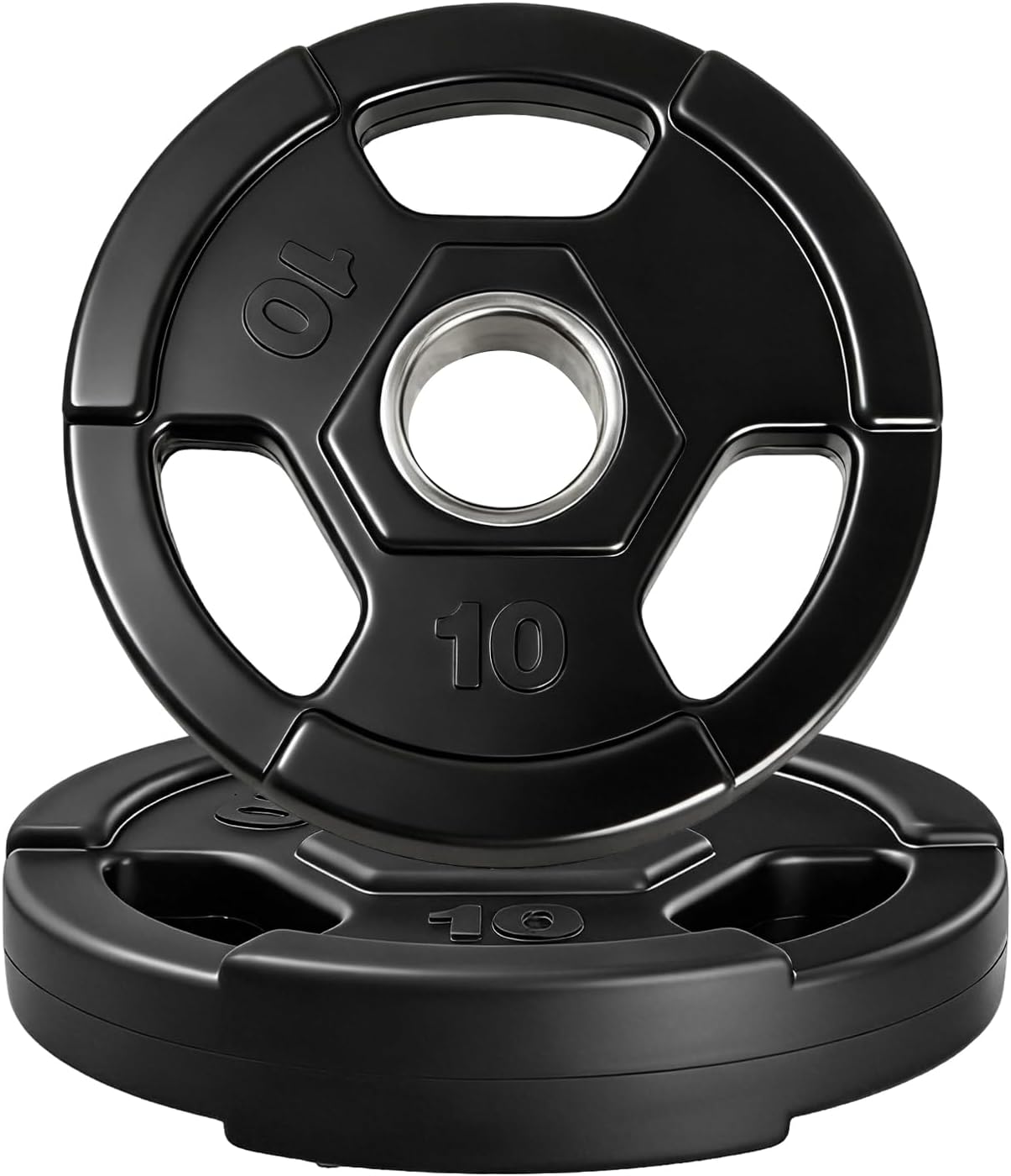 Garvee 10-55 lbs Weight Plates for Barbell, 2 inch Olympic Weights Plates, Rubber Encased Iron, Low Noise & Floor Protection Weight for Home Gym Strength Training Everyday Essentials Bumper Plate