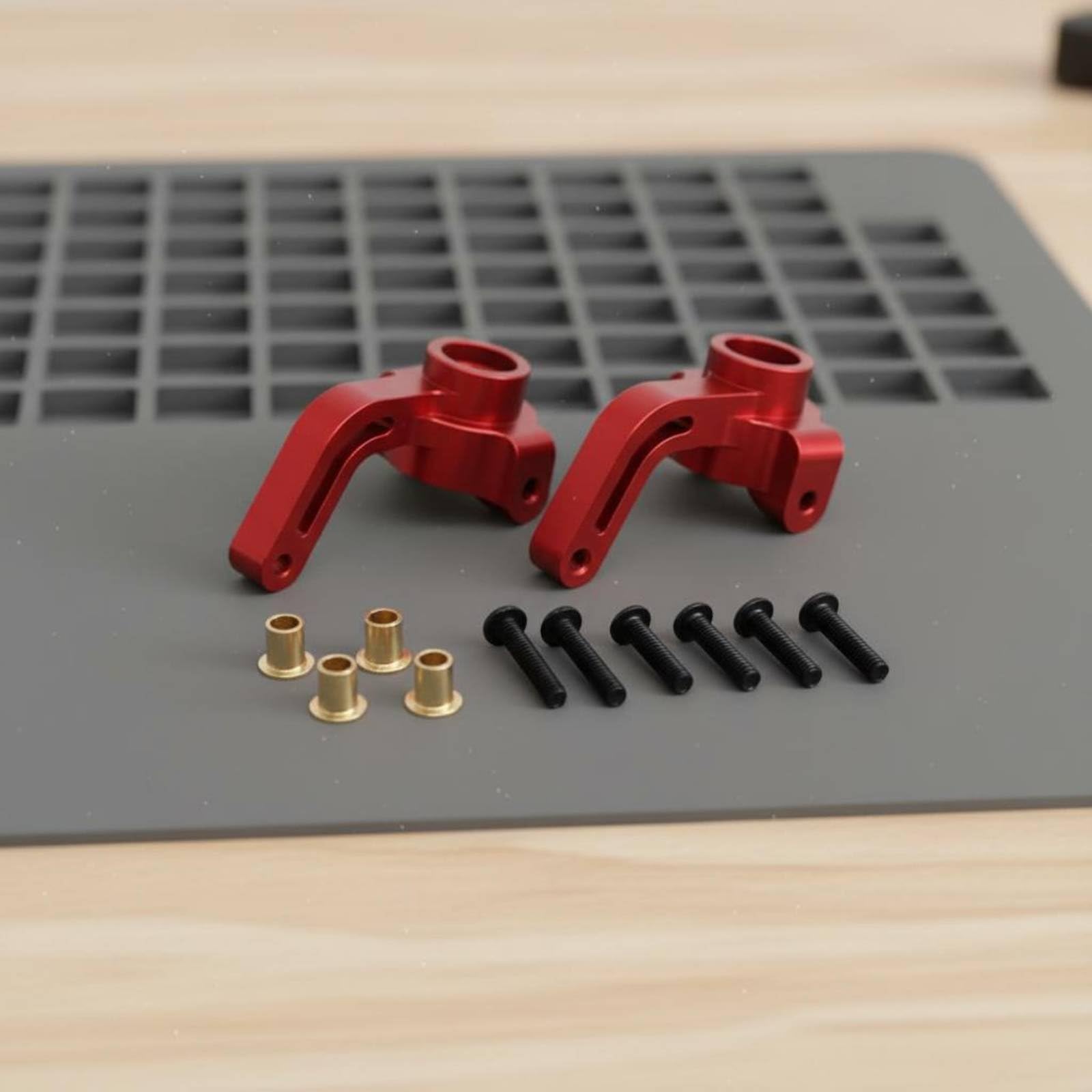 Coche Eléctrico Pieza de RC Chasis Dirección Portamazo Delantero Conjunto en Aluminio 6061 de Alta Resistencia Acabado Profesional Adecuado para Hobby, Rojo