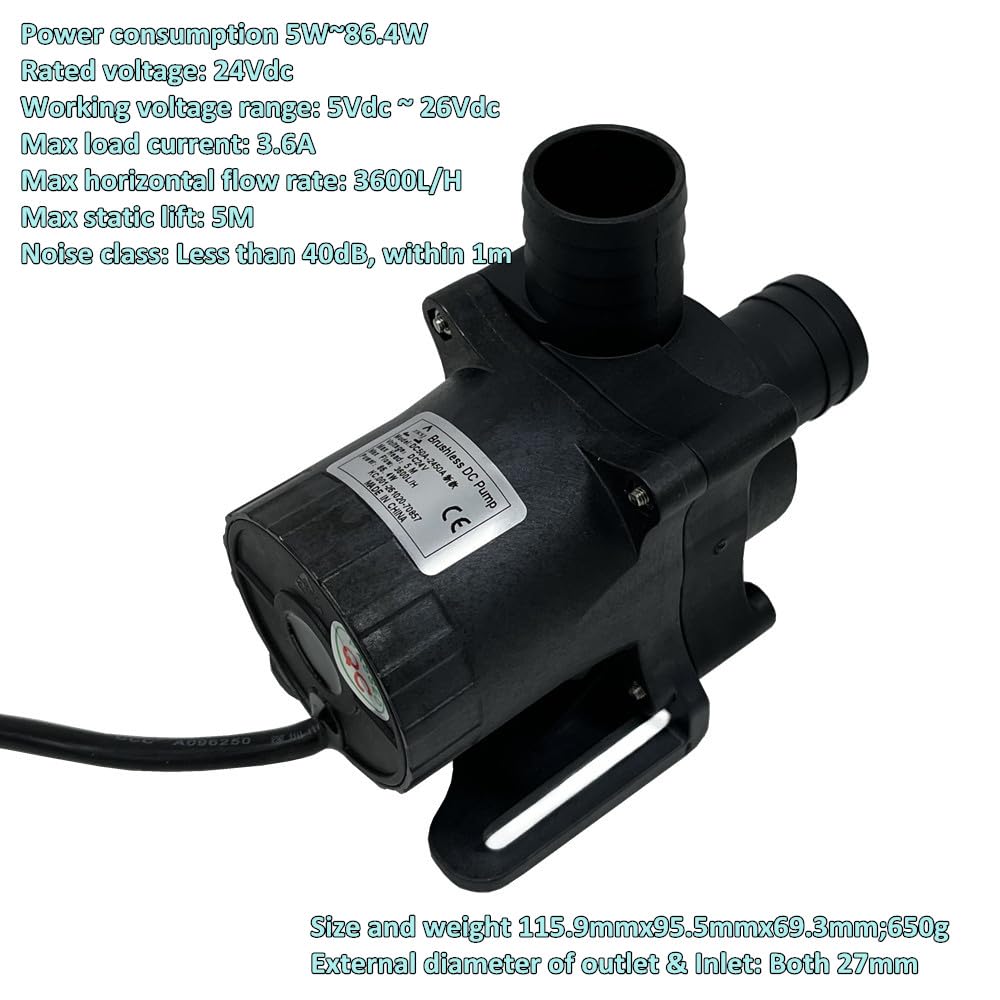SHYSKY DC50C-1260S Mikro Tauchpumpe – 12V, 54W, 6m Förderhöhe, 2100 L/h, Leise & Korrosionsbeständig