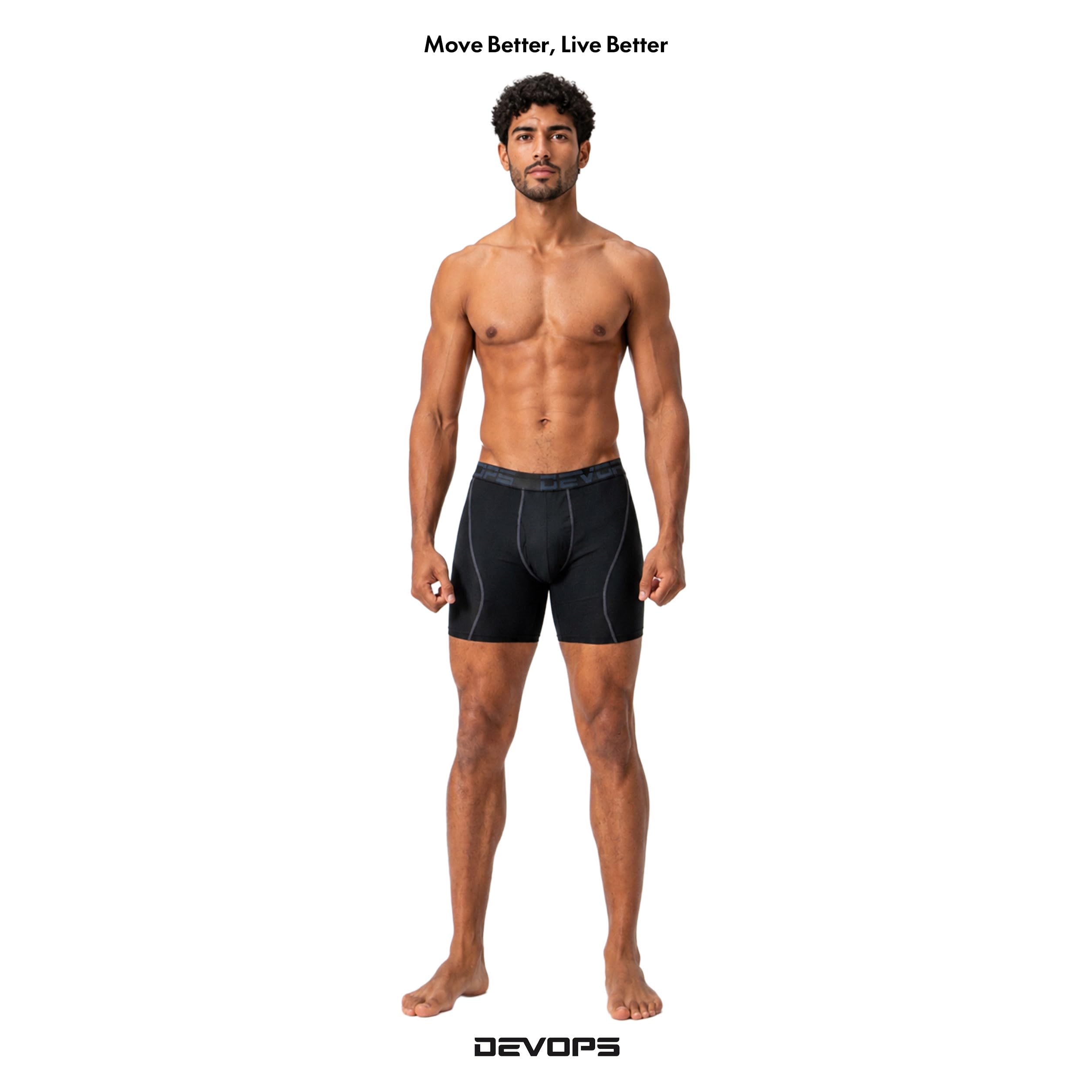 DEVOPS Calzoncillos tipo bóxer de malla para hombre, de 6 pulgadas (paquete de 3)