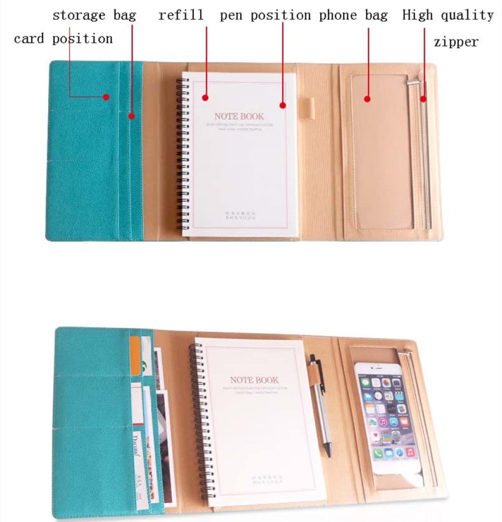 A5 Cuaderno creativo de hojas sueltas Bloc de notas multifunción Cuenta de mano de negocios Estuche de cuero Cubierta protectora para portátil,Black,1pcs