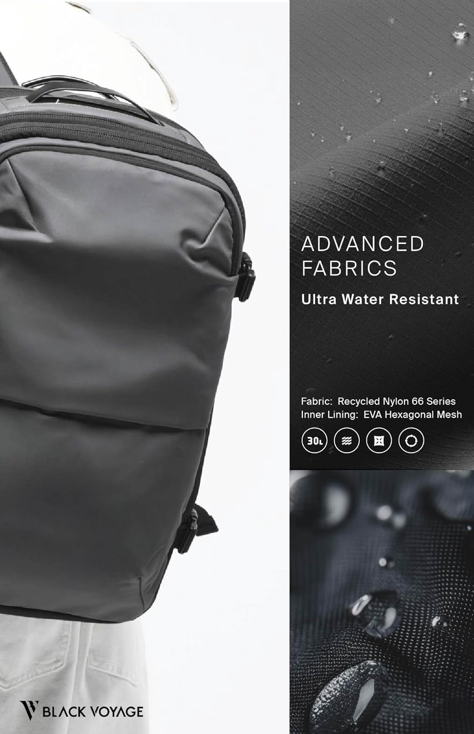 BlackVoyage Vortex Vacuum Seal Travel Backpack 60L Expandable Air Compression System Water Resistant TSA Lock Carry-On Suitcase Luggage Gray AERO - Vacuum Pump Included - Image 5