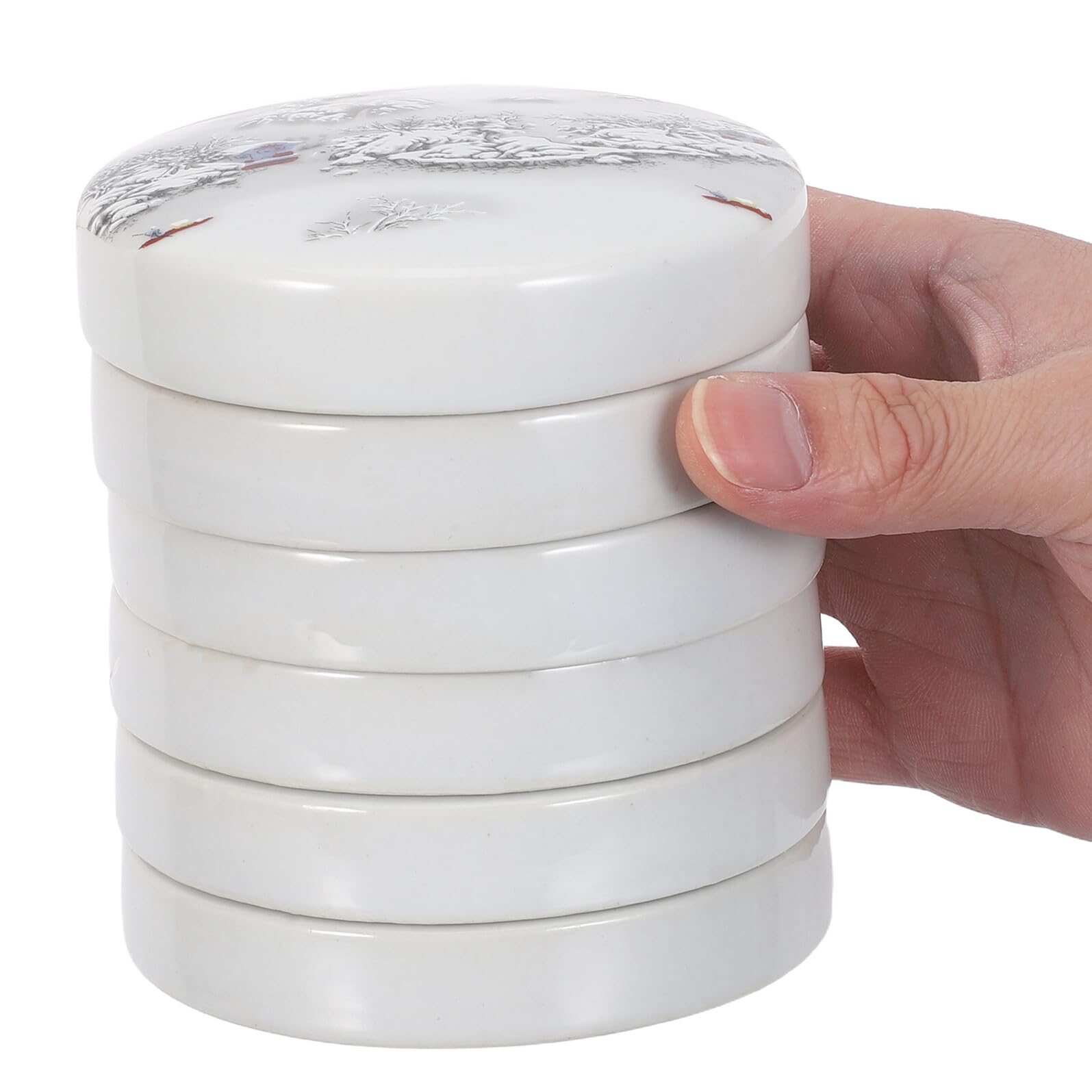 Tavolozza Ceramica Impilabile a Cinque Livelli Coperchio | Forma Rotonda, Finitura Lucida, Organizzazione Efficiente per Artisti e Studenti