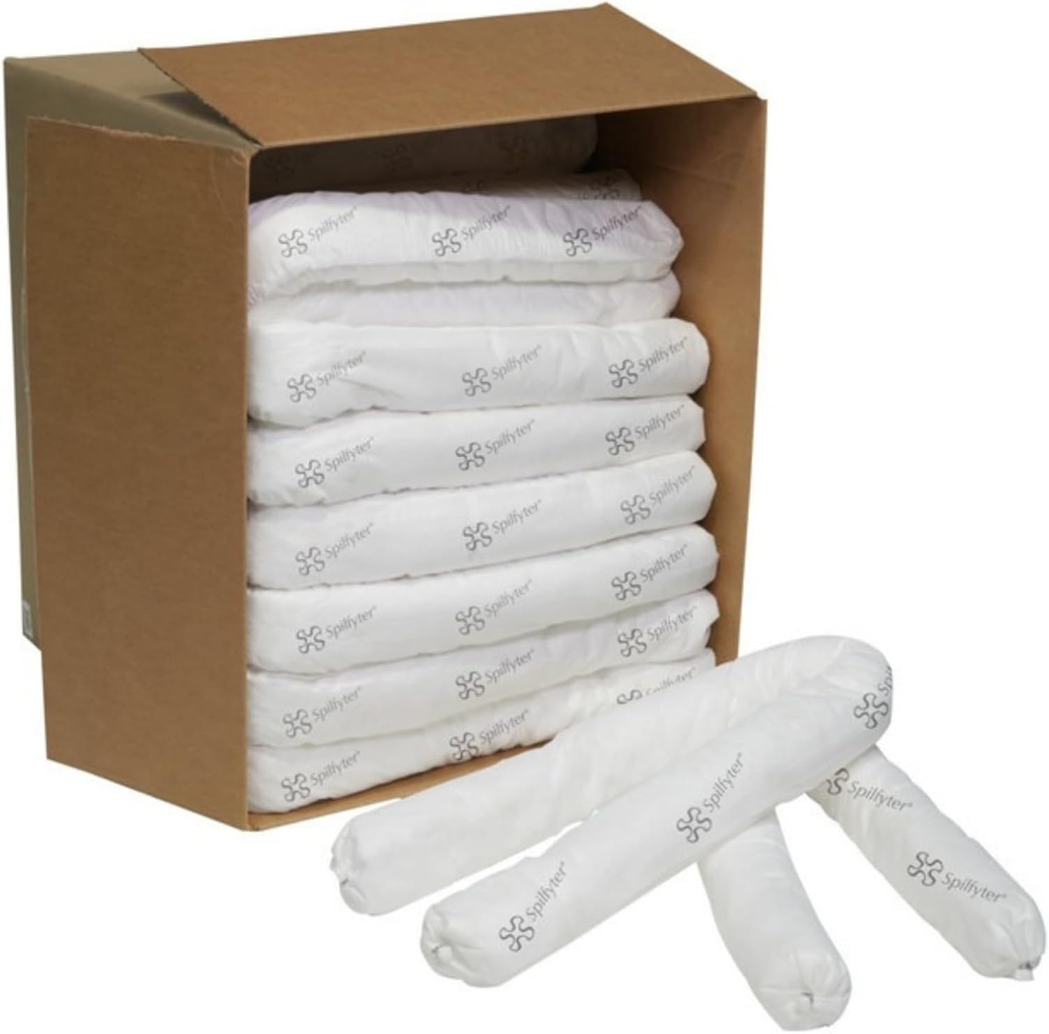 Spilfyter Oil-Only Essentials Sorbent Socks | 3" x 4' | 12 Count | Absorbs Up to 12.5 Gallons – Flexible Oil Spill Control for Outdoor, Industrial, or Automotive Use