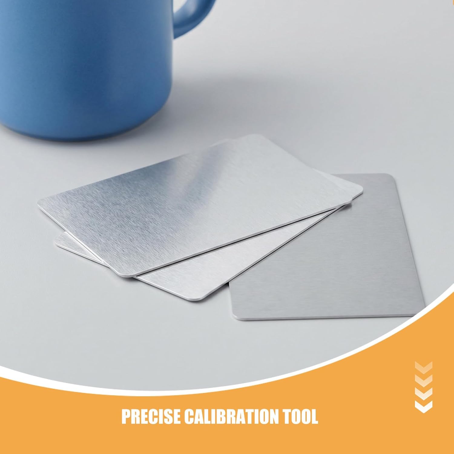 Uonlytech 100pcs Aluminum Alloy Engraving Blanks for Laser Engrave Business Card Blanks Precise Calibration Tool and Material Efficiency, Silver Metal Surface for Initial Testing