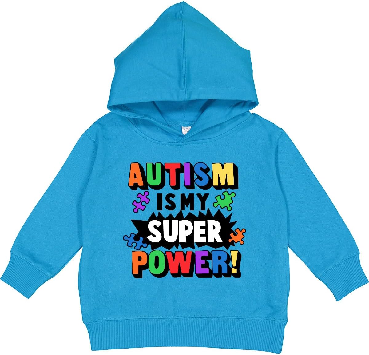 inktastic Autism Is My Super Power with Puzzle Pieces Toddler Hoodie