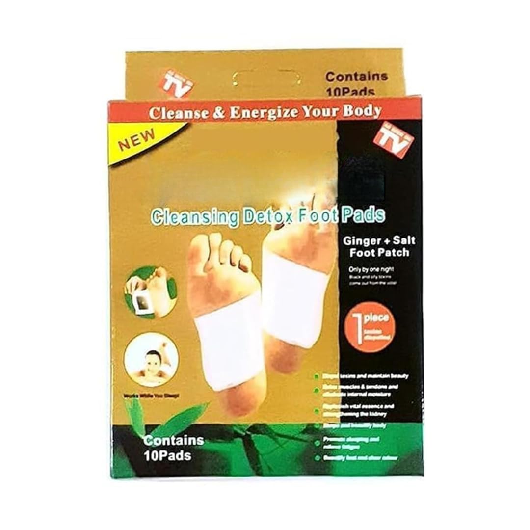 Cleansing Detox Foot Pads - Ginger + Salt Foot Patches for Body Cleanse, Relaxation, and Fatigue Relief - 10 Count (Pack of: 1)-image-37