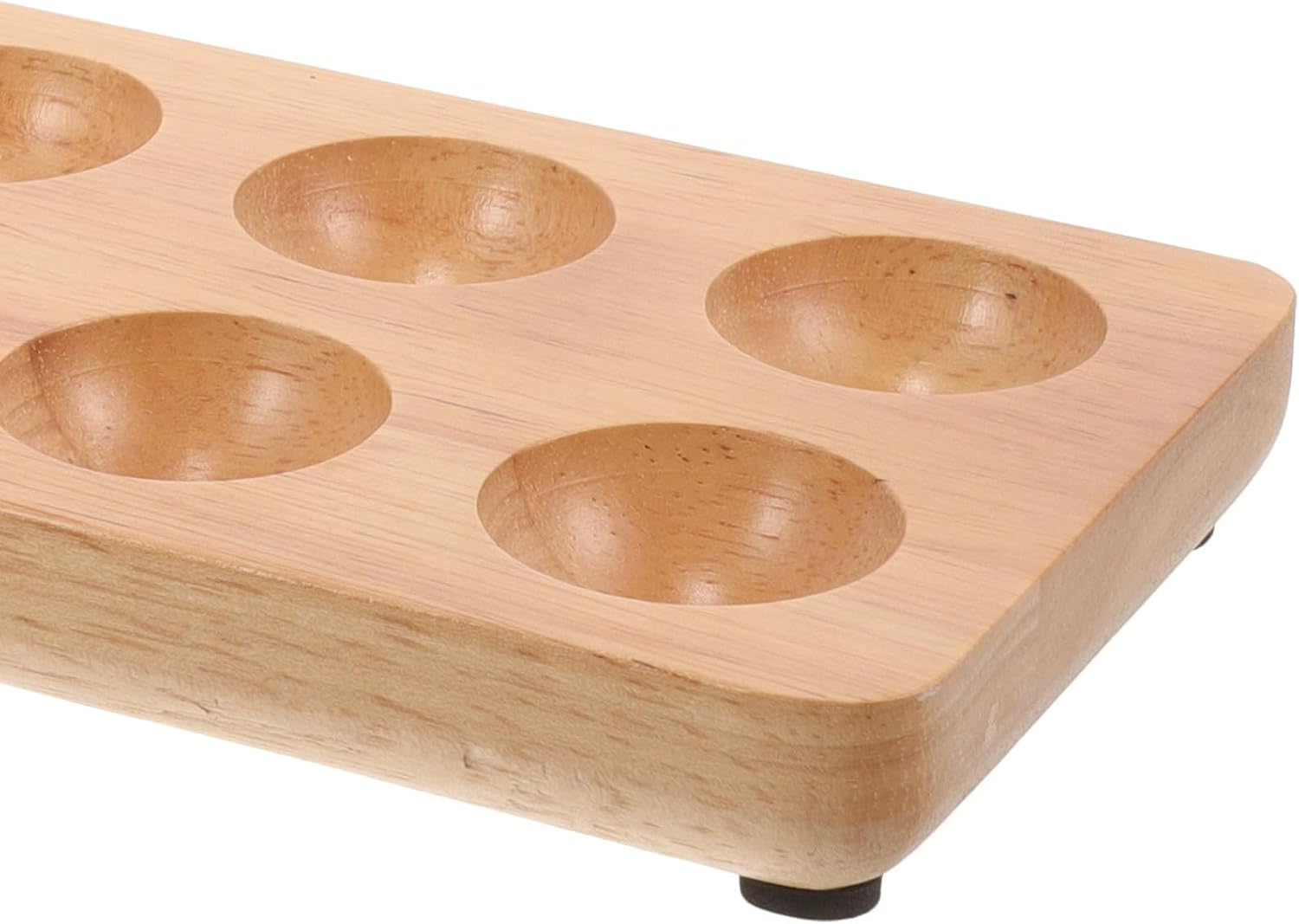 Holibanna Wooden Egg Tray with 12-hole Dual-row Design, Practical Egg Placing Container and Antibreakage Storage Holder for Refrigerator and Kitchen Use