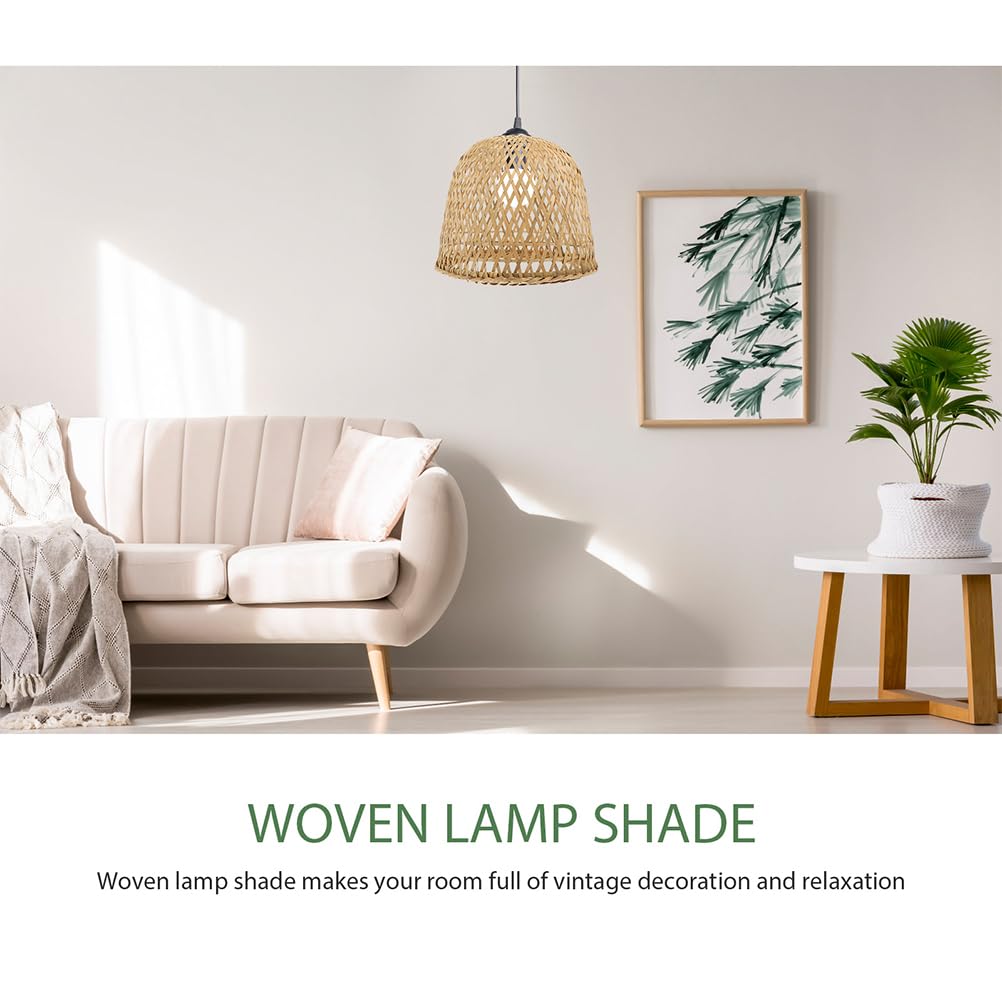 Kichvoe 2 Pezzi Paralume In Bambù Intrecciato Paralume Per Lampadario In Rattan Sostituzione In Vimini Copertura Rustica Per Lampada A Sospensione Per Sala Da Pranzo Arredamento