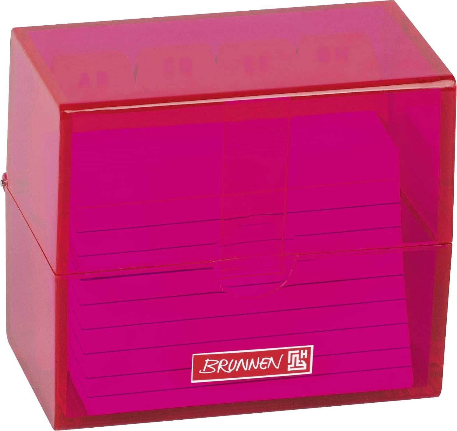 Brunnen 102058026 Index Card Box 8 x 7.5 x 4.8 cm for A8 Index Cards Polystyrene Pink Colour Code