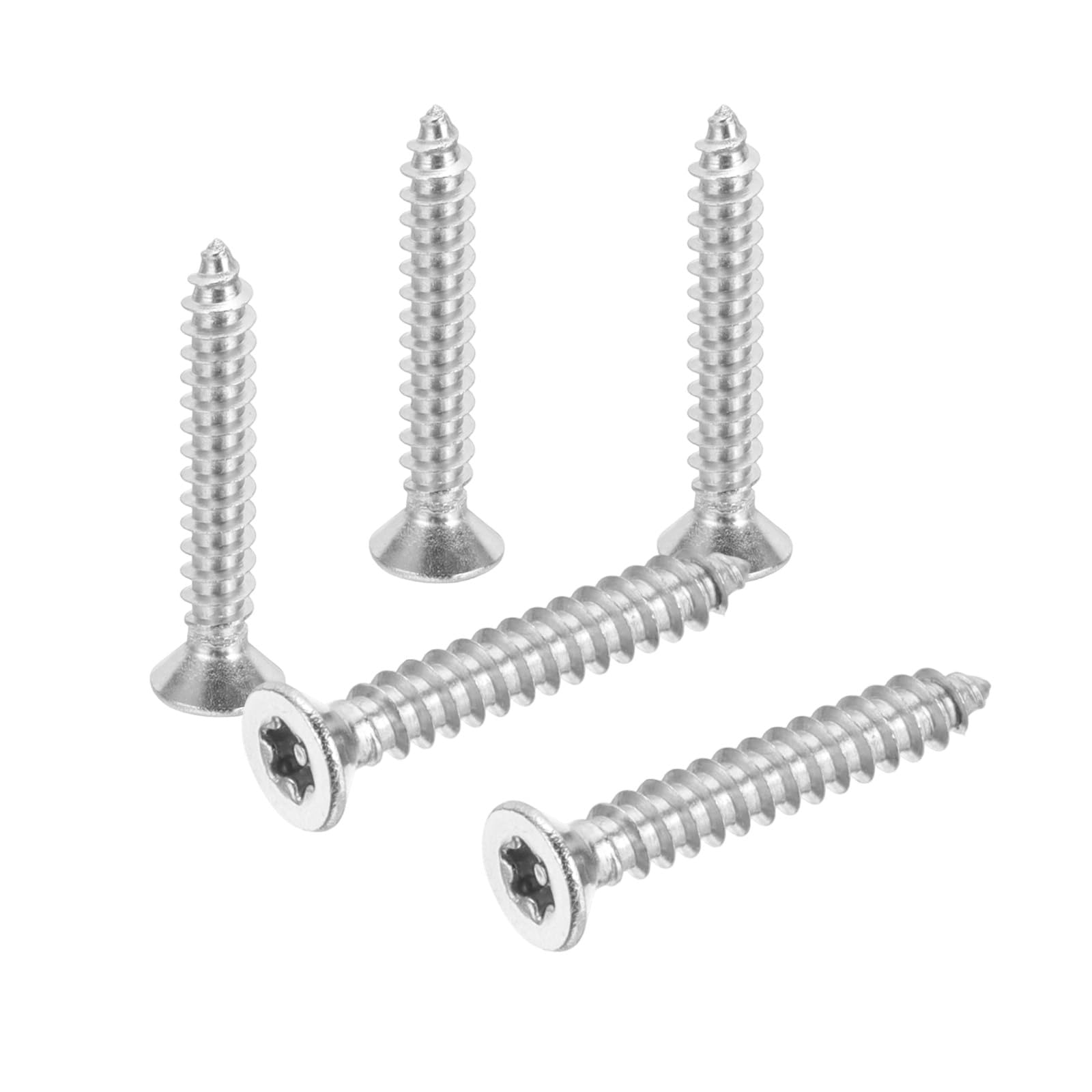 50 Pcs Flat Head Torx/Star Screws, M3 x 20mm Torx Drive Self Tapping Wood Screws Stainless Steel Countersunk Tamper Proof Screw with T10 Bit for Wood Soft Metal