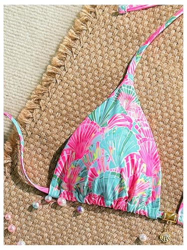 SOLY HUX Women's Bikini Top Halter Triangle Padded Swimsuit Top Only Swim Vacation Bathing Suit3