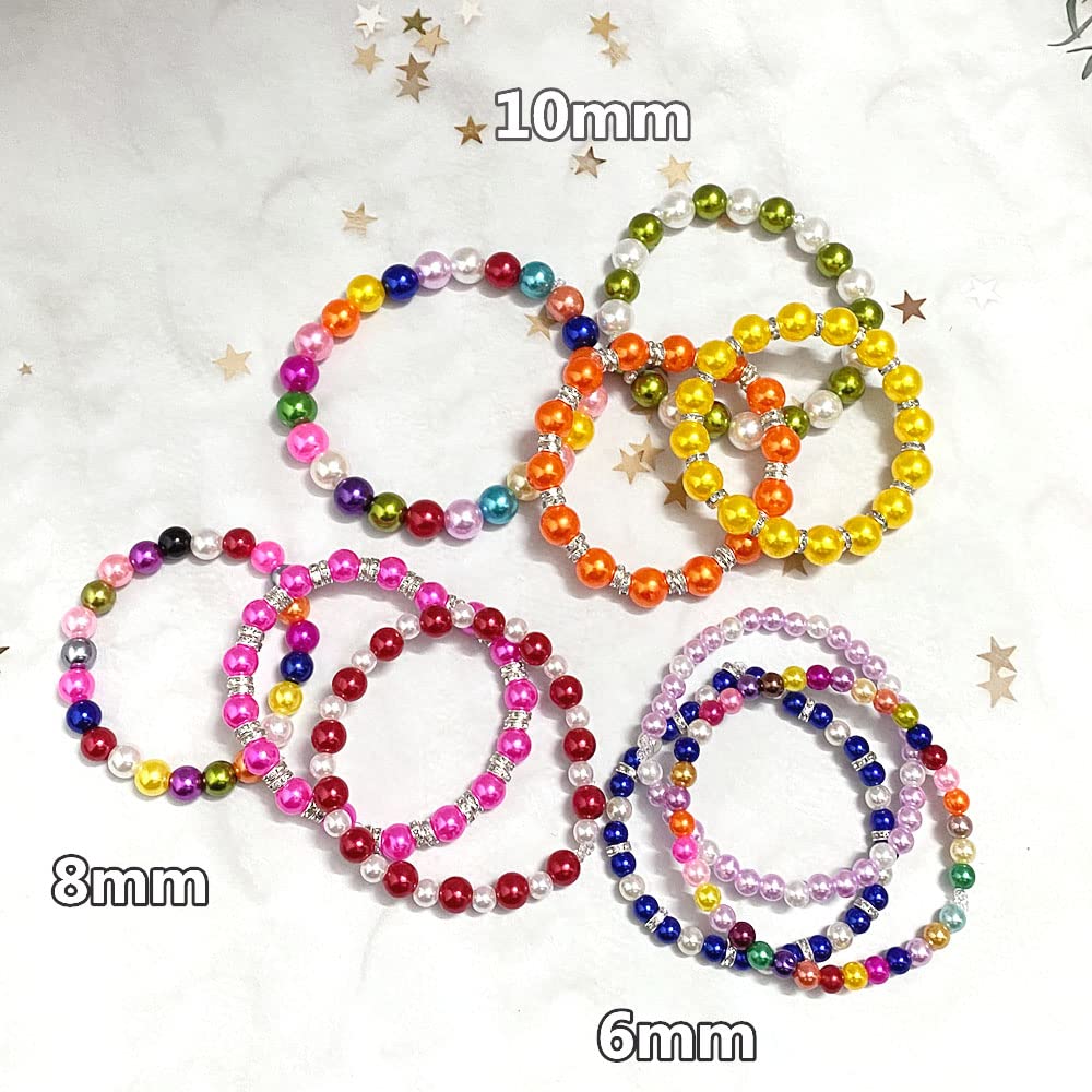 400 Cuentas De Perlas De 8 Mm De Colores Mezclados, Perlas Redondas Sueltas Con Agujeros Para Costura, Manualidades, Decoración, Pulseras, Collares, Fabricación De Joyas