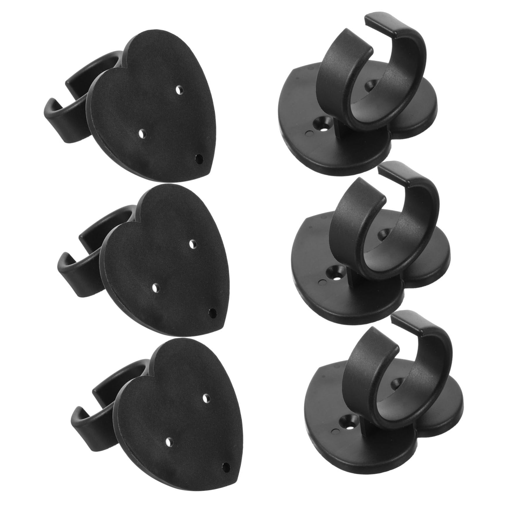 Sosoport 6Pcs Microphone Wall Holder Durable Mic Protector with Ring Easy Install Mic Hook for Secure Mounting and Cable Management Suitable for Various Occasions