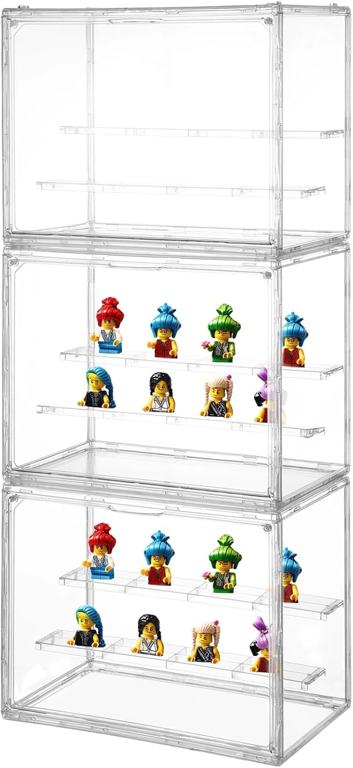 Amazon.com: 3 Pack Clear Acrylic Display Case for Collectibles 3 Layer ...