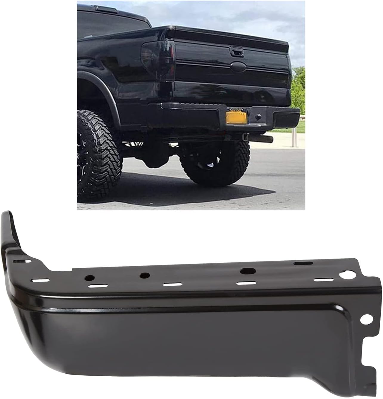 ECOTRIC Rear Step Bumper End Cap Cover Compatible with 2009-2014 Ford F150 Styleside Driver Side W/O Sensor Hole Chrome