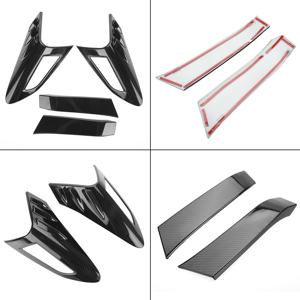 Naroote Stile Fibra di Carbonio Lampada Posteriore Posteriore Copertura Fanale Trim Resistenza Ai Graffi Adatta per CHR 2018 Materiale ABS a Grana di Carbonio Nero