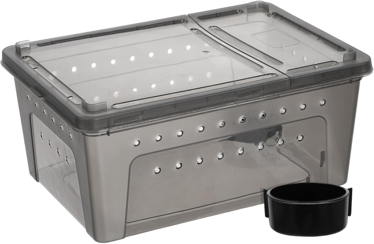 Plastic Reptile Feeding Box Efficient Ventilation System and Visibility, Small Snake Travel Carrier and Cricket Cage for Gecko Breeding and Insect Pet Care