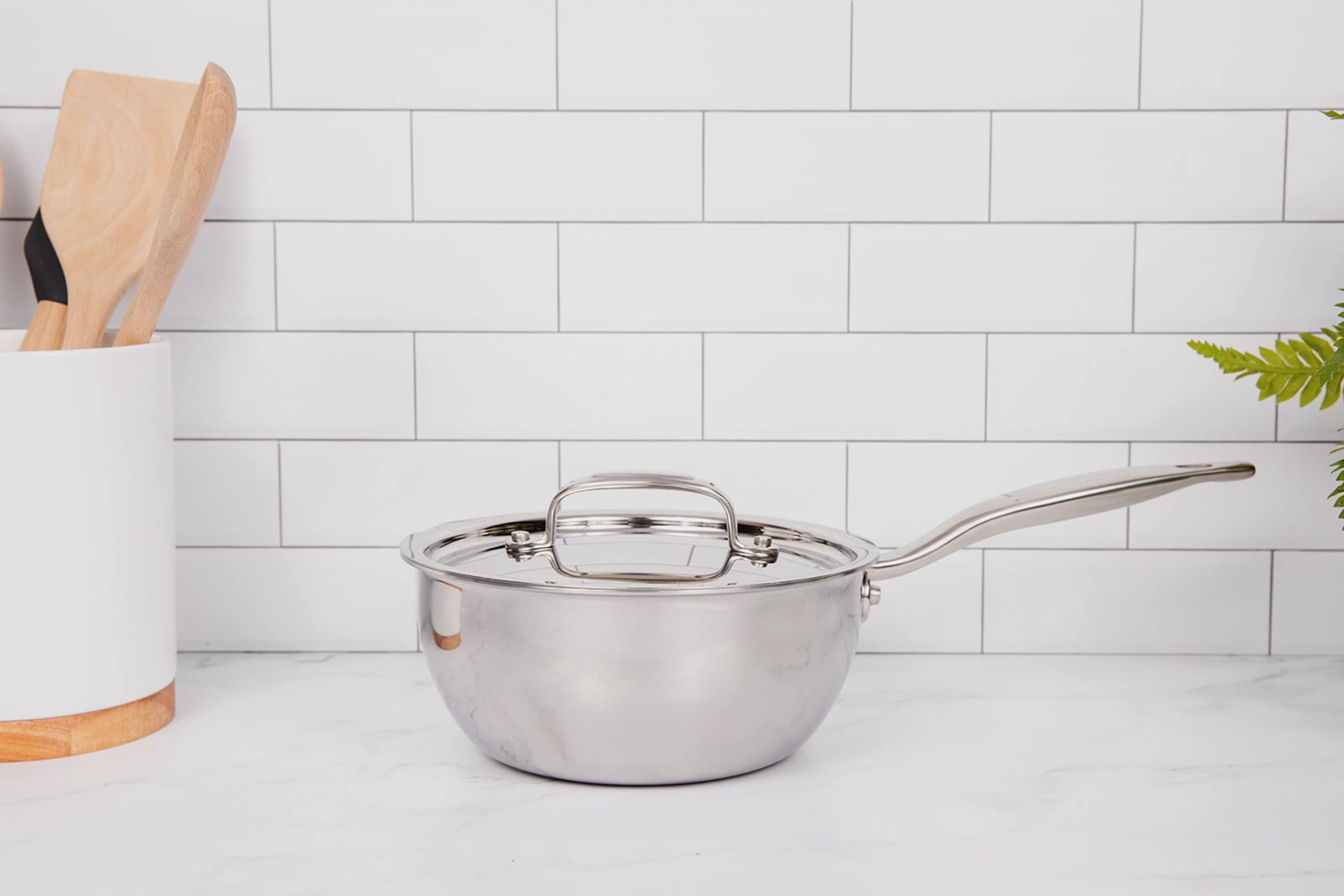 Vision Corning Visionware Amber Non-Stick Saucepan w/ Lid 1 Liter USA