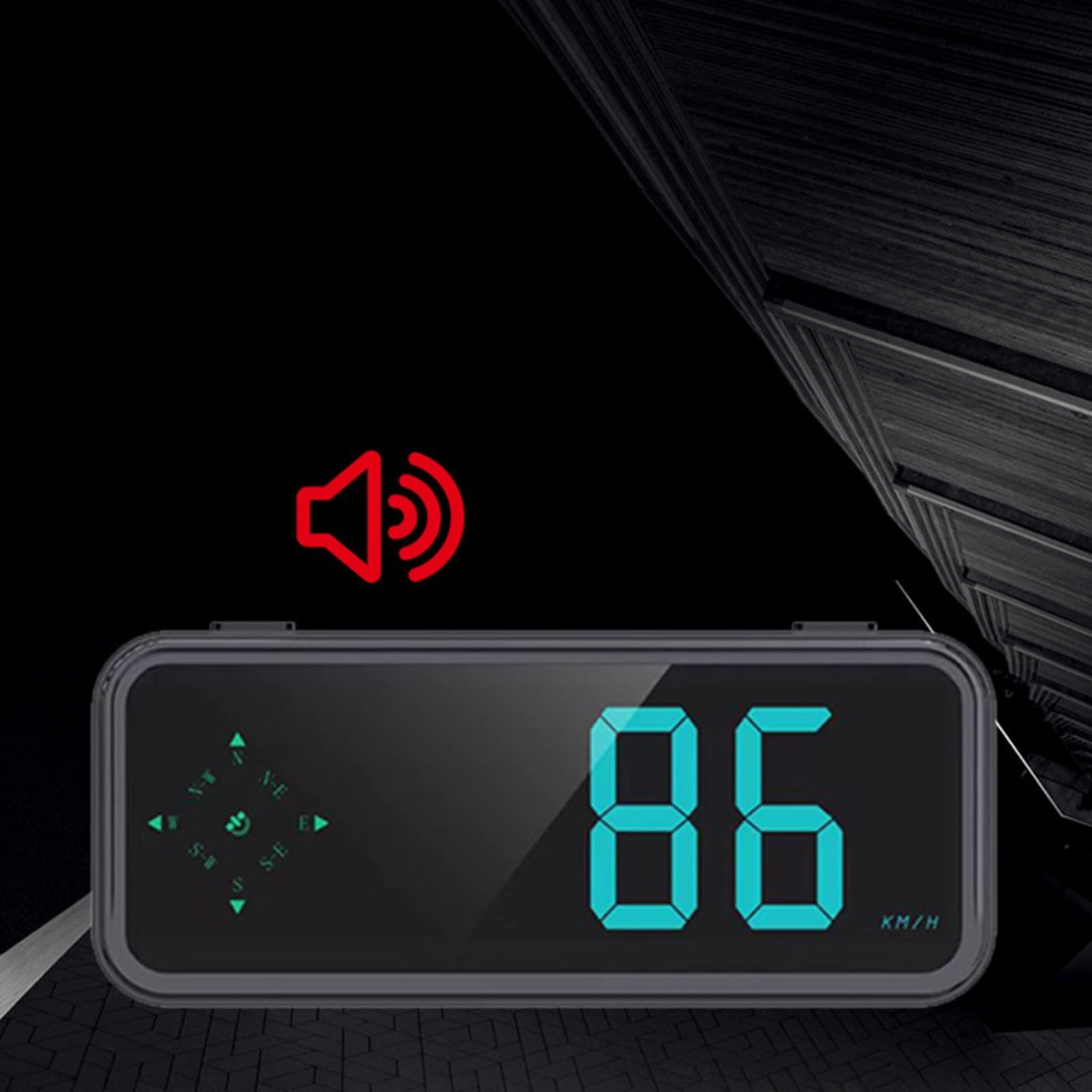 Tachimetro digitale HUD per auto con bussola GPS, visualizzazione della velocità in tempo reale per una guida sicura
