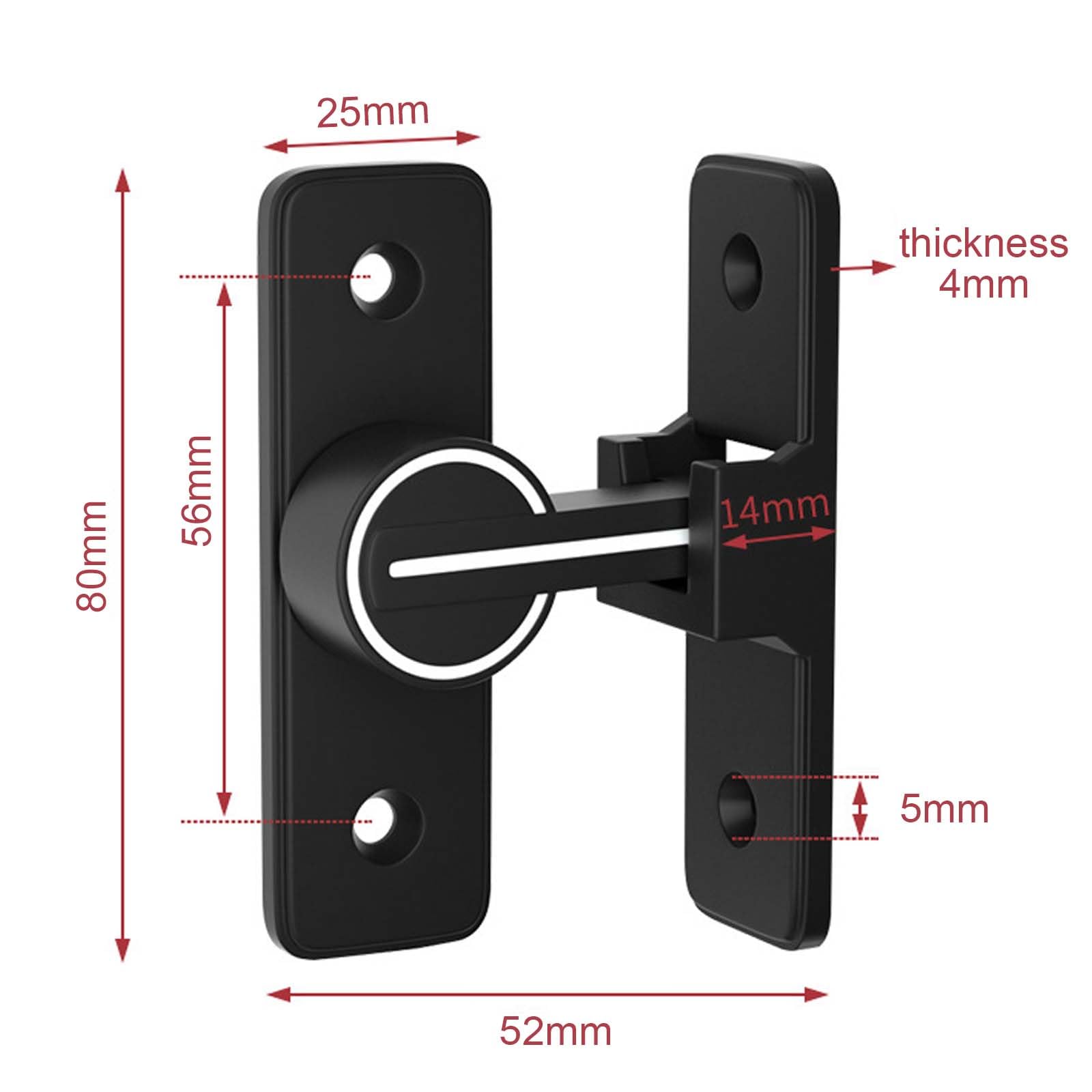 3 Stück Schiebetürschlösser 90/180 Grad - Aluminium Türriegel Mit Schrauben