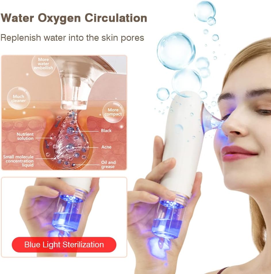 KinseiBeauty Electric Blackhead Remover Vacuum,Facial Suction Pore Cleanser, Acne Comedone Whitehead Blackhead Extractor Tool with 4 Removable Suction Heads,3 Suction Modes for Women and Men - Image 3