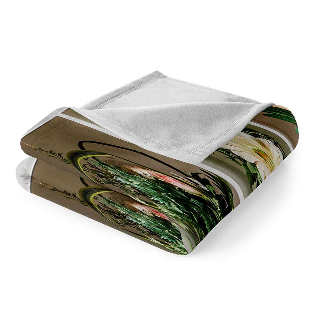 Mantas para Cama De Franela Invierno para Infantil Y Adulto 180X200Cm Manta Polar De Felpa De Microfibra Suave para Sofá, 3D Florero De Cristal Patrón, Cálida Y Transpirable