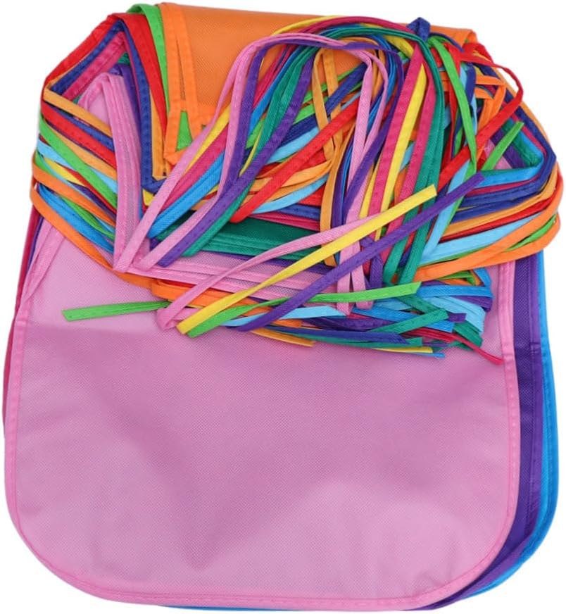 24pcs Boy Girl's Disposable Non-woven Fabric Artist Aprons Boys and Girls Painting Smocks for Art Activities Easy to Clean for Crafts Cooking and Outdoor Fun
