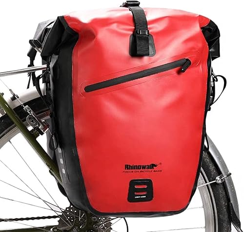Rhinowalk Bolsa de bicicleta impermeable para bicicleta de 27 L, (para soporte de carga de bicicleta, bolsa de hombro, bolsa de alforjas para