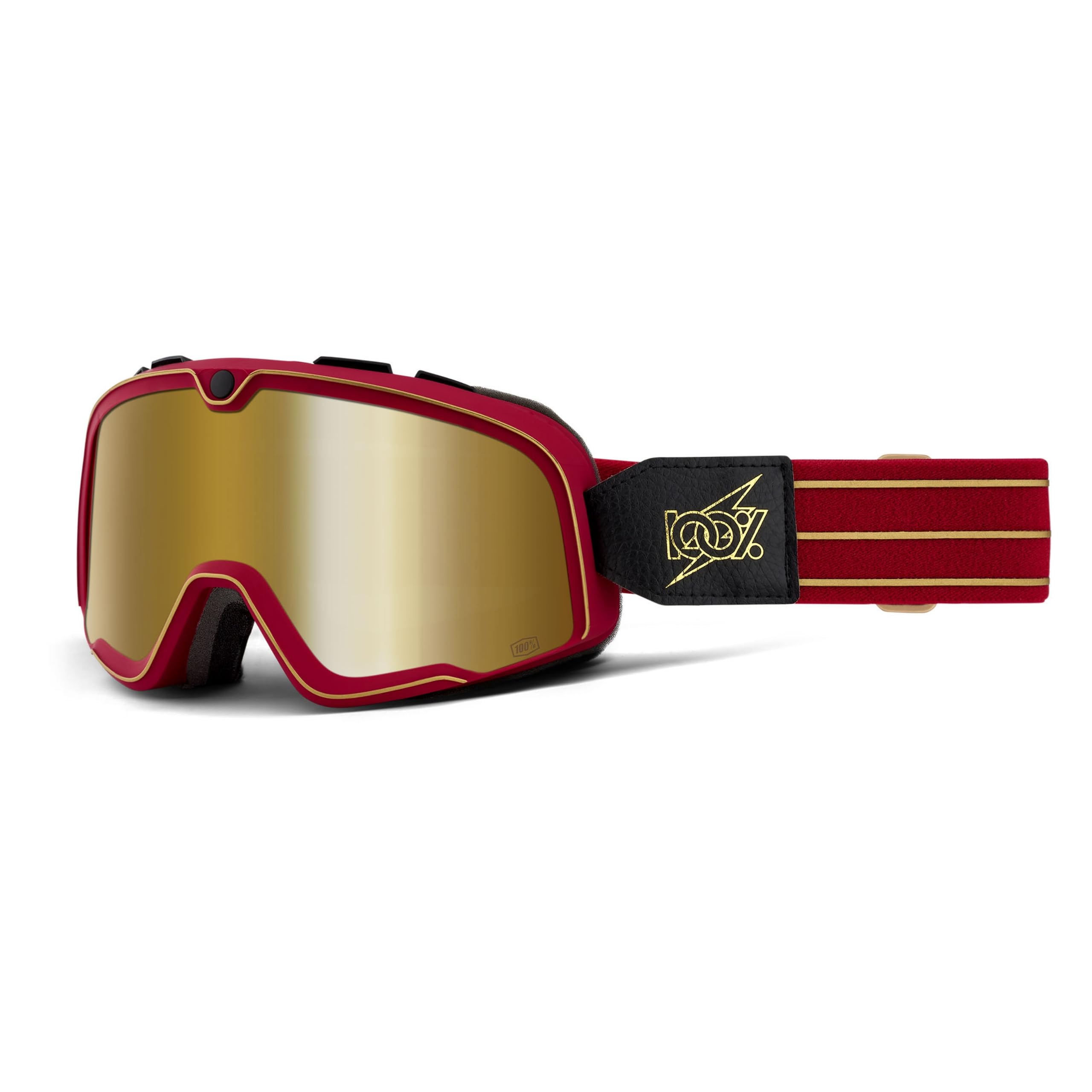 100%BARSTOW Premium Protective Sport Goggles with Minimal Frame (Cartier - True Gold Lens)