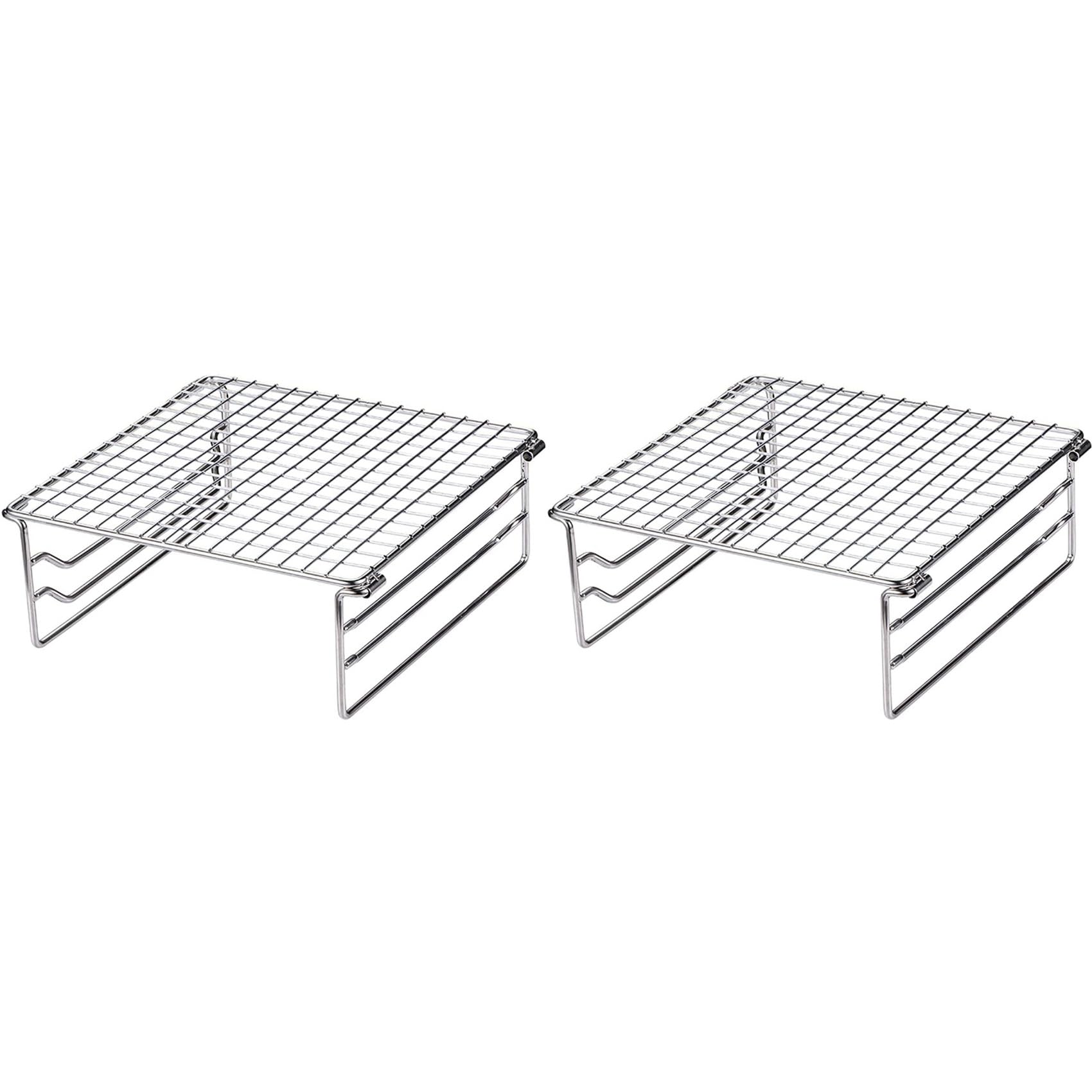 Hndhbfgrt 2X Folding Grill Grate Camping Grill Folding Grill Mini Outdoor Grill Grid Stainless Steel for Picnic Hiking Camping BBQ