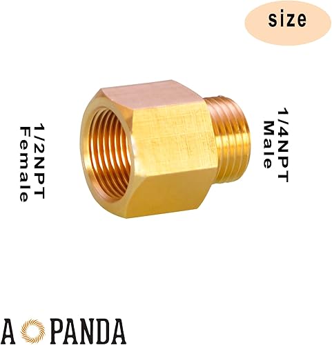 Miniatura 3 de Accesorio de tubería de latón, adaptador AOPANDA Reducer, tubo macho de 14 pulgadas x tubo hembra de 12 pulgada (paquete de 4)