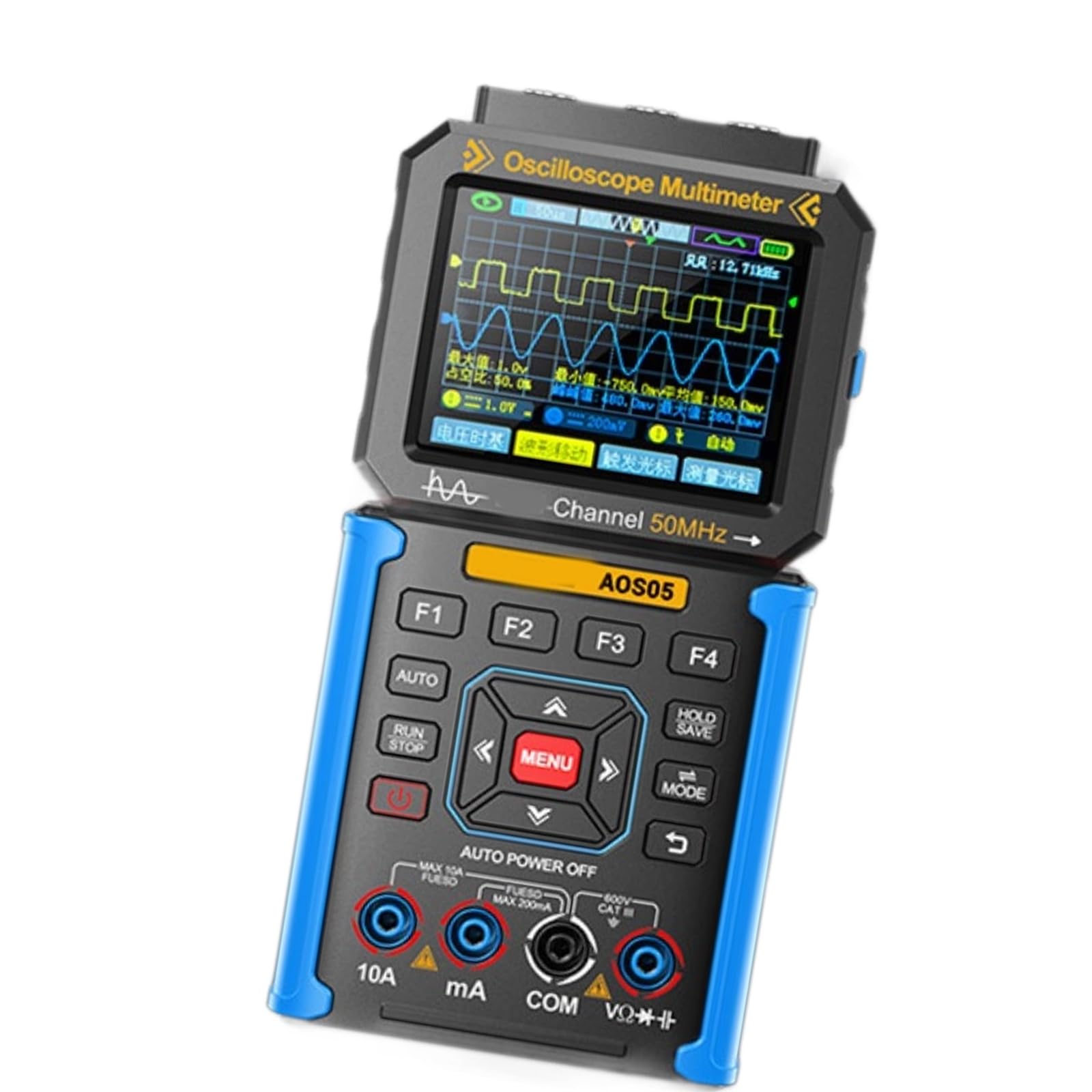 Handheld Oscilloscope 2 Channels Wide Frequency 50MHz Bandwidth 200Msps Sampling Rate for Easy Integration Electronics Testing Tool