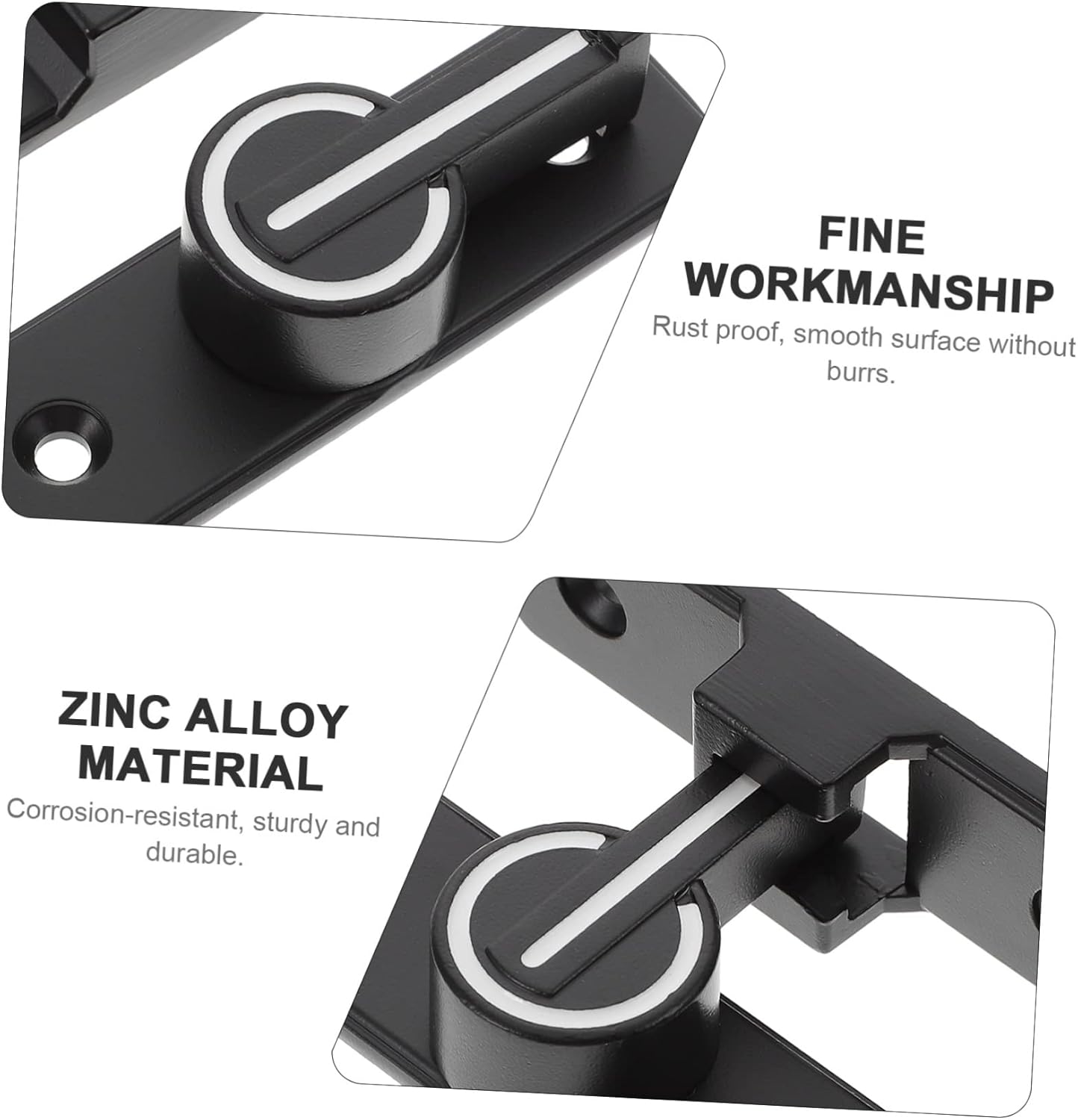 Door handles,kitchen door knobs,180 Plug Indoor Door Lock Door Chain Lock Heavy Duty Sliding Door Lock Barn Door Locks and Latches Screen Door Lock Door Clasp ( Color : Blackx5pcs , Size : 8X7CM )