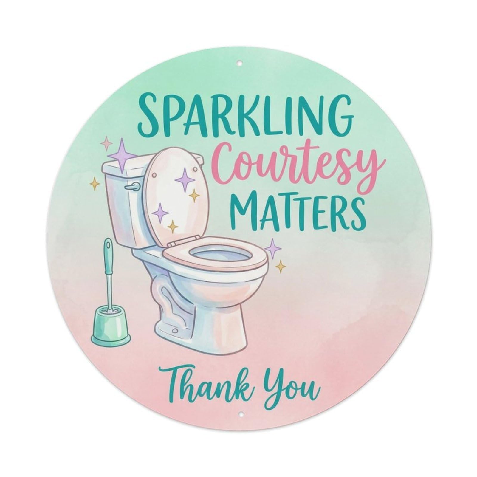 Toilet Clean Bathroom Reminder Sparkling Courtesy 1 Metal Tin Sign